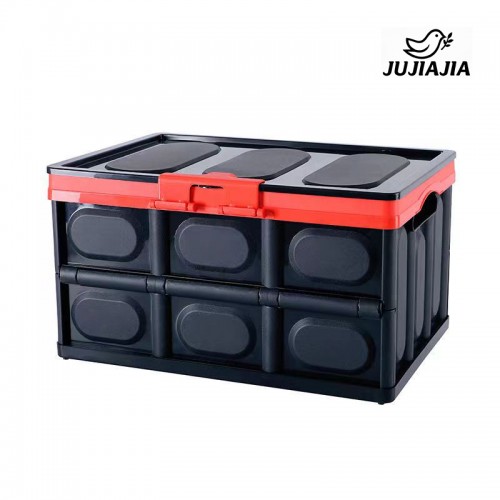 30L Collapsible Storage Box Crates Plastic Tote Storage Box Container Stackable Folding Utility Crates for Clothes, Toy, Books ,Snack, Shoe, and Grocery Storage Bin